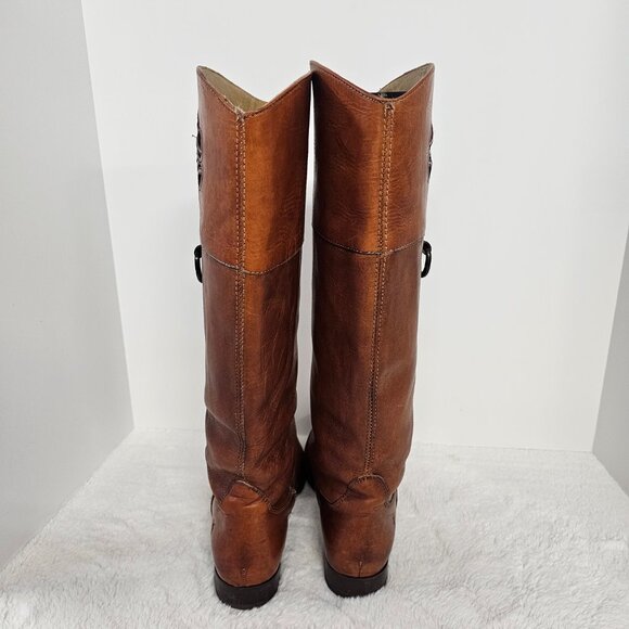 Frye & Co Brown High Equestrian Boots Leather Boho Western 9 - Picture 8 of 16